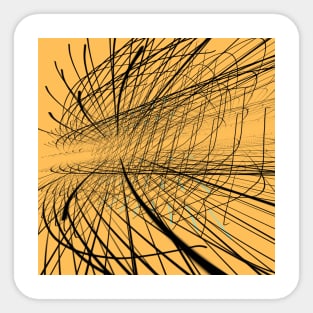 Rays - Modern Art Design | Lines | Orange and Black Sticker